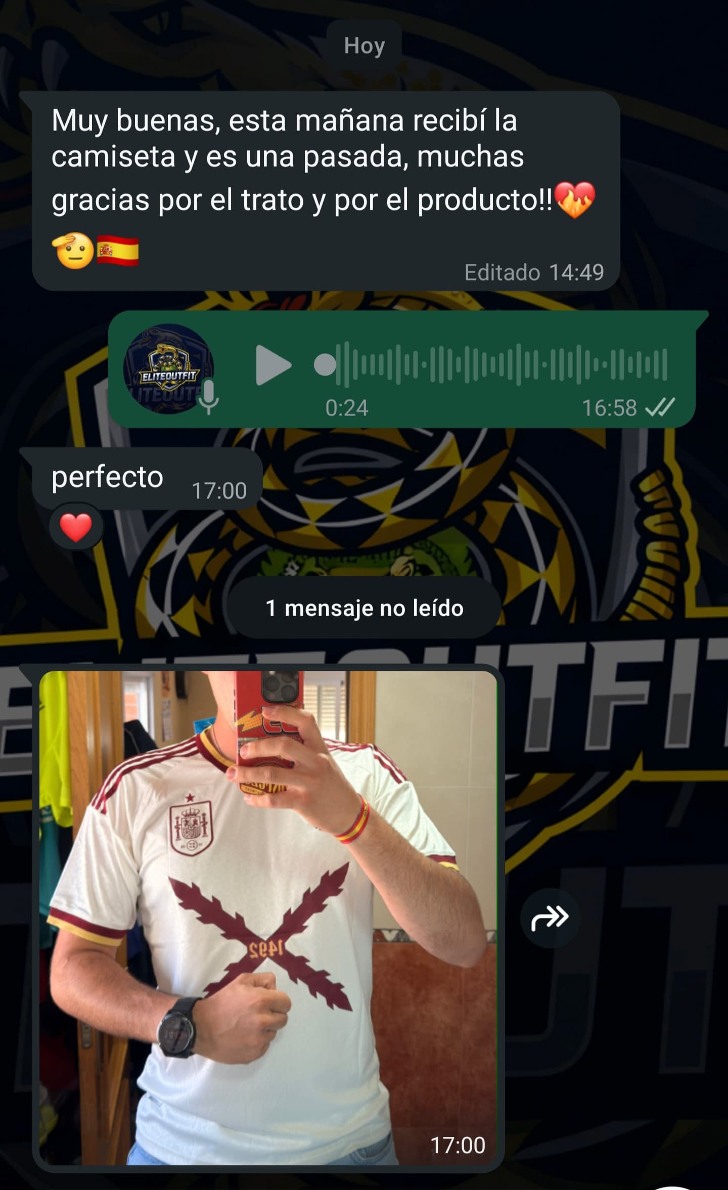 Reseña real 24 de Cliente de Elite Outfit
