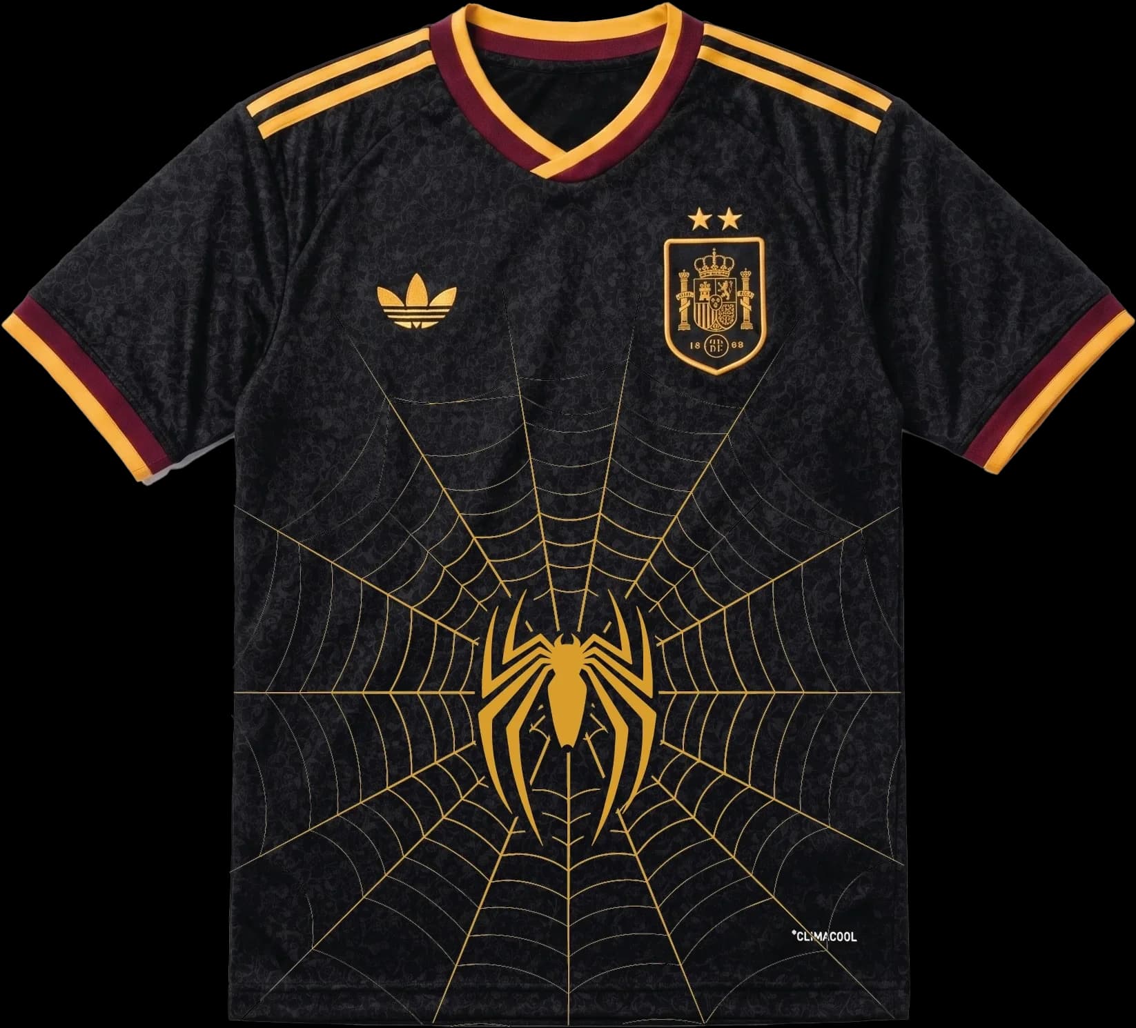 Camiseta negra y dorada de Spiderman de la colección Temáticos